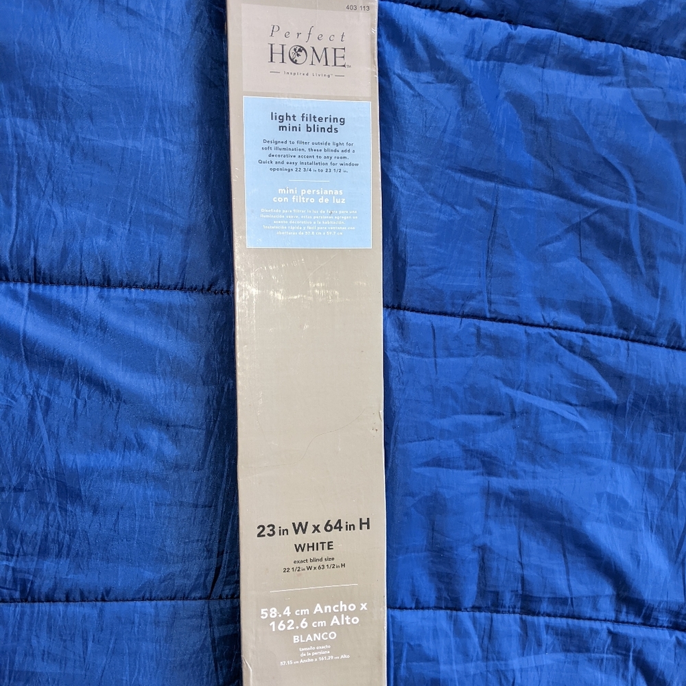 Perfect Home light filtering mini blinds 23x64